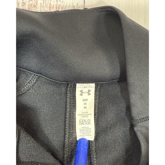 Under Armour ColdGear 1/4 Zip Pullover Women’s Size M Long Sleeve Black Collar - Picture 4 of 7